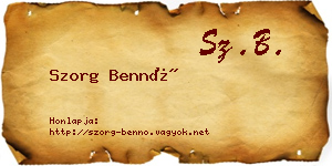 Szorg Bennó névjegykártya